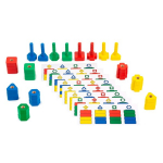 Hariv m&auml;ng, mutrid ja poldid Montessori, mitmev&auml;rviline, 32 tk