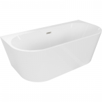 Vann seinaga, teisaldatav Mexen Oval Plus, 170 cm x 80 cm x 58 cm, ovaalne, valge/matt nikkel