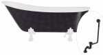 Vann, teisaldatav Besco Olaya Glam, 160 cm x 67 cm x 68 cm, ovaalne, valge/grafiit