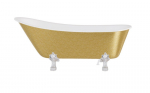 Vann, teisaldatav Besco Olaya Glam, 160 cm x 68 cm x 68 cm, ovaalne, kuldne/kroom