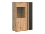 Vitriinkapp Vabres, must v./artisan oak v., 90.5 cm x 40 cm x 137.5 cm