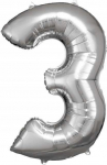 Fooliumist &otilde;hupall number Amscan Nr. 3, h&otilde;be v.