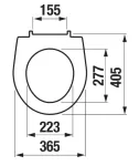 WC-poti prill-laud kaanega Jika Lyra Plus, valge v., 40.5 cm x 36.5 cm
