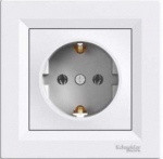 Pistikupesa Schneider Electric Asfora EPH2900121, maandusega, valge v.