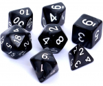 T&auml;ringud Rebel RPG Dice Set - Pearl - Black