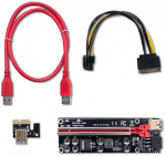 Juhe Qoltec Riser PCI-E 1x - 16x ver.009S + SATA/PCI-E 6pin PCIe, PCIe, must