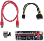 Juhe Qoltec Riser PCI-E 1x - 16x ver.009S + SATA/PCI-E 6pin PCIe, PCIe, must v.