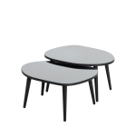 Kohvilaudade komplekt Kalune Design Gusto, must v./hall v., 55 cm x 75 cm x 38 - 41 cm, 2 tk