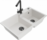 K&ouml;&ouml;givalamu Mexen Tomas, graniit, 80 cm x 50 cm x 19 cm, valge/must