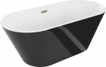 Vann, teisaldatav Mexen Flavia, 74 cm x 160 cm x 60 cm, ovaalne, valge/must