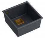 K&ouml;&ouml;givalamu Quadron David 40, graniit, 42 cm x 41 cm x 22.5 cm, must v./hall v./vask v.