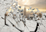 Fototapeet Artgeist Ny - City Behind The Wall, 70 cm x 70 cm