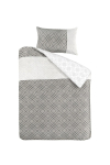 Voodipesukomplekt Kenda Sand Heather 125, valge v./hall v., 65 x 65 cm, 140 x 200 cm