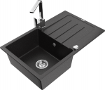 K&ouml;&ouml;givalamu koos kraaniga Mexen Bruno Telma, graniit, 79.5 cm x 49.5 cm x 20 cm, metallic black/silver