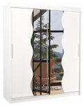 Riidekapp ADRK Kansas 180, valge v., 58 cm x 180 cm x 215 cm, peegliga