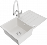 K&ouml;&ouml;givalamu koos kraaniga Mexen Bruno, vaik/graniit, 79.5 cm x 49.5 cm x 20 cm, valge