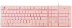 Juhtmega m&auml;nguklaviatuur White Shark Tachi GK-003441, Inglise (US), roosa v.