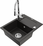 K&ouml;&ouml;givalamu koos kraaniga Mexen Enzo Savita, graniit, 57.6 cm x 46.5 cm x 17.4 cm, must/kroom