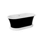 Vann, teisaldatav Besco Ziva Matt, 160 cm x 75 cm x 61 cm, ovaalne, must/kroom