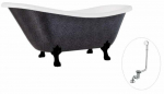 Vann, teisaldatav Besco Otylia Glam, 160 cm x 77 cm x 68.5 cm, ovaalne, must/grafiit