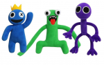 Pehme m&auml;nguasi Roblox Rainbow friends 3 draugai, sinine v./roheline v./violetne v., 25 cm