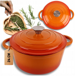 Emailitud malmpott Atusa Hage, 24 cm, 4 l, oranž v.