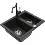 K&ouml;&ouml;givalamu koos kraaniga Mexen Carlos, graniit, 58.2 cm x 47.5 cm x 17.7 cm, metallic black/gold+black