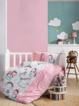 Laste voodipesukomplekt Mijolnir Unicorn 129CTN3104, roosa v., 100 x 150 cm