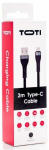 Juhe Toti, USB Type C/USB Type A, 200 cm, must v.