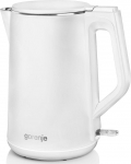 Kahjustatud pakendiga toode. Elektriline veekeetja Gorenje K15DWW, 1.5 l, valge v.