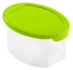 Konteiner toidu jaoks Heidrun, 0.5 l, 14 cm x 10 cm, l&auml;bipaistev v./roheline v.