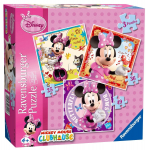 Pusle 3in1 Ravensburger Minnie Mouse 07244, 18 cm x 18 cm, 110 tk, mitmev&auml;rviline