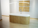 Vann, teisaldatav Besco Victoria 160, 160 cm x 75 cm x 44 cm, ovaalne, valge