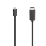 Kaabel Hama USB-C uz DisplayPort USB Type-C, Displayport, 1.5 m, must v.