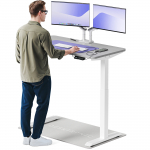 Arvutilaud reguleeritava k&otilde;rgusega Desktronic HomeOne, 120 cm x 60 cm, 72 - 119 cm, valge v./hall v.