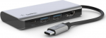 Dock jaam Belkin USB-C - 2 x USB/USB-C/HDMI female USB-C male, 2 x USB/USB-C/HDMI female, 0.125 m, hall v.