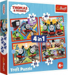 Pusle 4in1 Trefl Awesome Thomas 34619, 20.5 cm x 28.5 cm, 207 tk, mitmev&auml;rviline