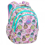 Kooli seljakott CoolPack Joy Happy Donuts, roosa v./mitmev&auml;rviline, 28 cm x 17 cm x 39 cm