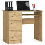 Kirjutuslaud sahtlitega Akord A6 Left, 90 cm x 50 cm, 77 cm, tamm v.