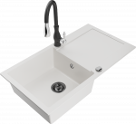 K&ouml;&ouml;givalamu koos kraaniga Mexen Leo, vaik/graniit, 90 cm x 50 cm x 19 cm, valge