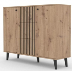 Kummut ADRK Ika, tamm v./must v., 93 cm x 35 cm x 120 cm