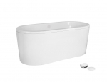 Vann, teisaldatav Besco Victoria, 185 cm x 83 cm x 66 cm, ovaalne, valge