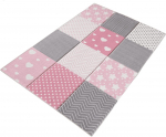 Vaip sise Conceptum Hypnose W1019, valge/roosa/hall, 100 cm x 60 cm