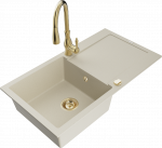 K&ouml;&ouml;givalamu koos kraaniga Mexen Leo, graniit, 90 cm x 50 cm x 19 cm, kuldne/pruunikas