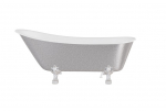 Vann, teisaldatav Besco Olaya Glam, 160 cm x 68 cm x 68 cm, ovaalne, h&otilde;be/kroom