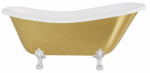 Vann, teisaldatav Besco Otylia Glam, 170 cm x 77 cm x 68.5 cm, ovaalne, kuldne/kroom