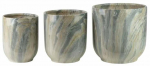 Lillepottide komplekt Mondex Neva Marble HTYE9261, keraamiline, hall v., 3 tk