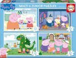 Pusle 4in1 Educa Junior Peppa Pig, 20 cm x 28 cm, 200 tk, mitmev&auml;rviline