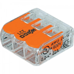 Klemm Wago 221-413/5, 3 x 0,2&ndash;4 mm&sup2;, 32 A, oranž v., 5 tk