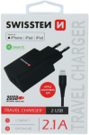 Telefoni laadija Swissten Smart IC Travel, USB/AC/DC, 120 cm, must